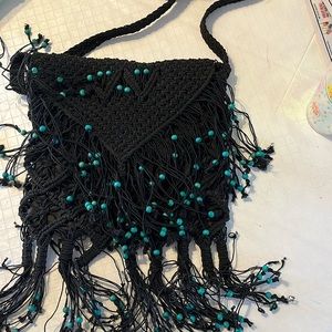 Black “boho” shoulder bag